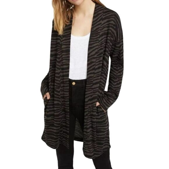 Sanctuary Nordstrom Tiger Stripe Animal Print Cardigan Duster Sweaterโ Small - Picture 1 of 8